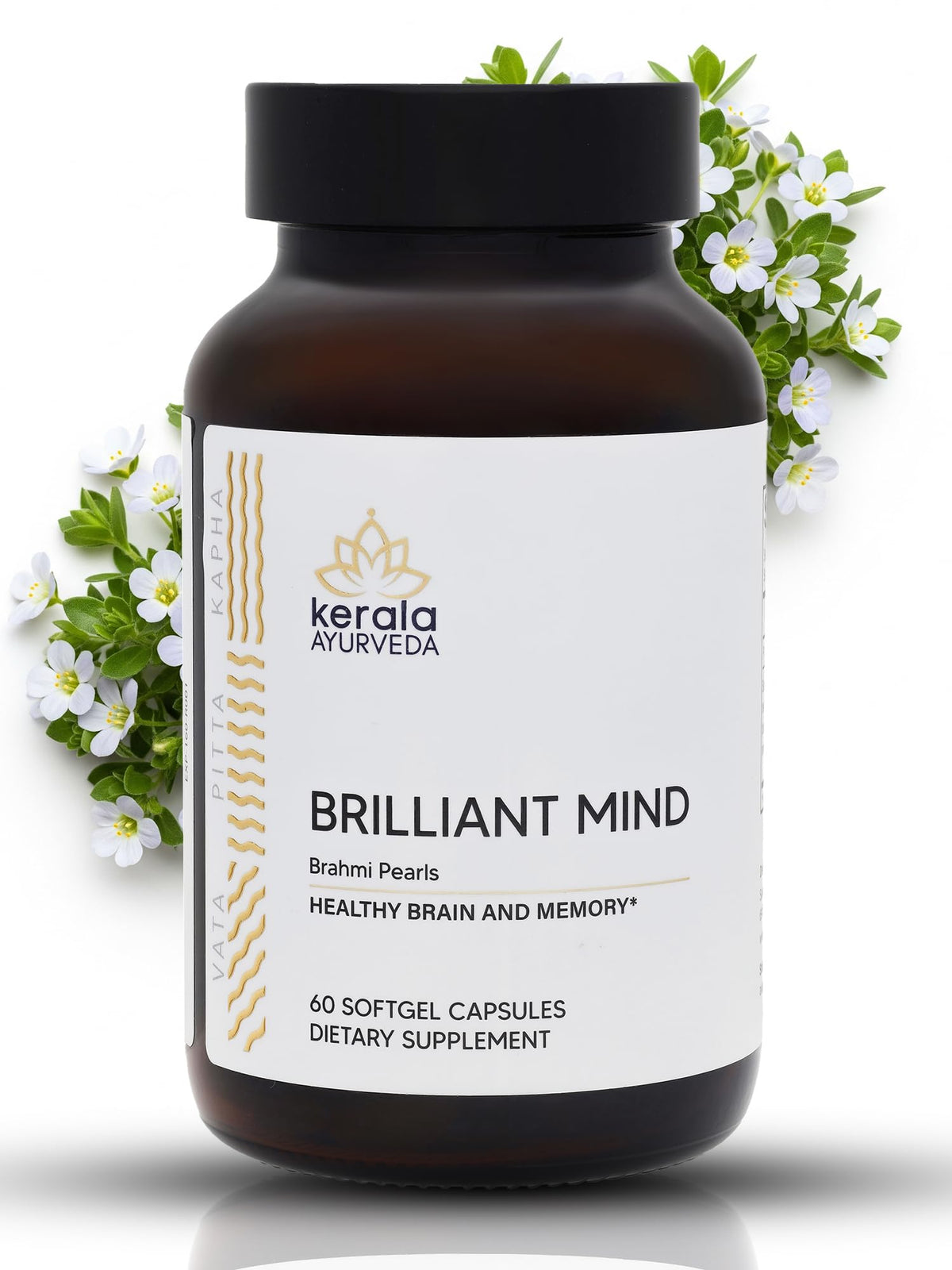 Kerala Ayurveda Brahmi Pearls bottle front for on-the-go cognitive support