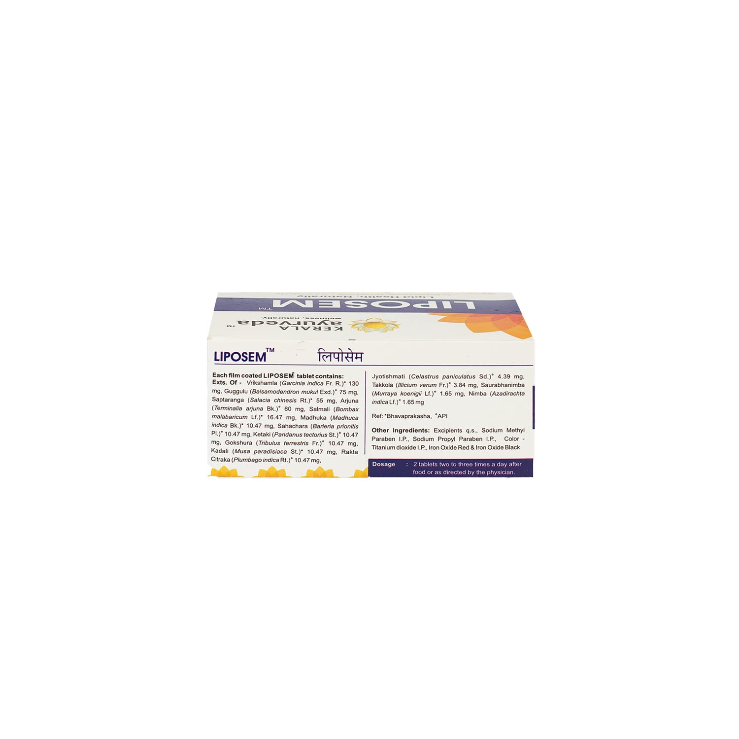 Liposem tablets stacked highlighting natural ingredients and daily use.