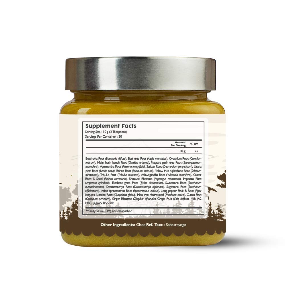Kerala Ayurveda Sukumaram Ghritham label close-up highlighting traditional recipe supporting digestion.