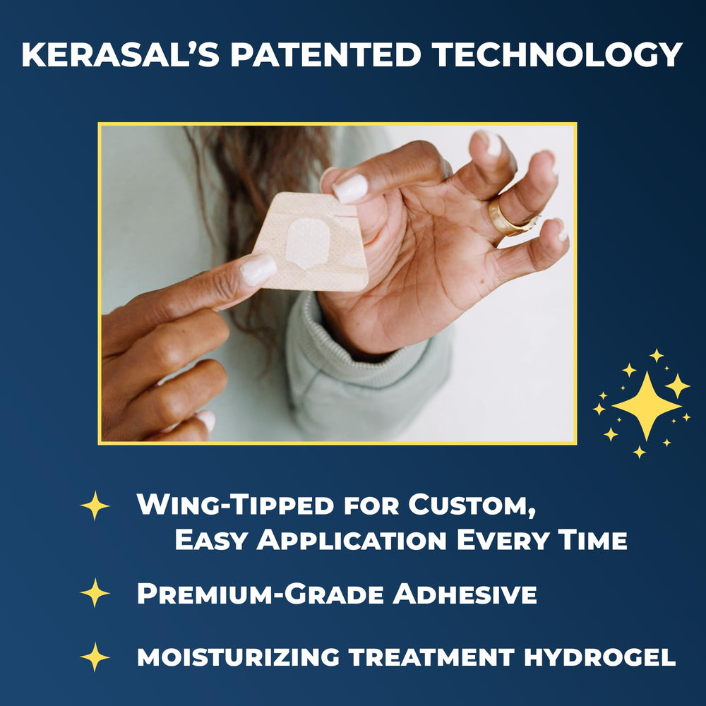 Kerasal patch stays securely in place during sleep for continuous care.