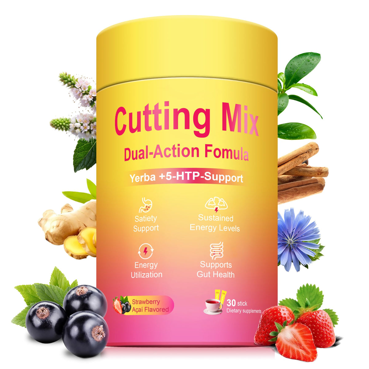 Kereeao Cutting Drink Mix box front highlights vegan, sugar-free formula for on-the-go energy.