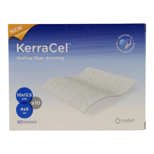 KerraCel 4x5 gelling fiber wound dressing box for drainage management and wound protection