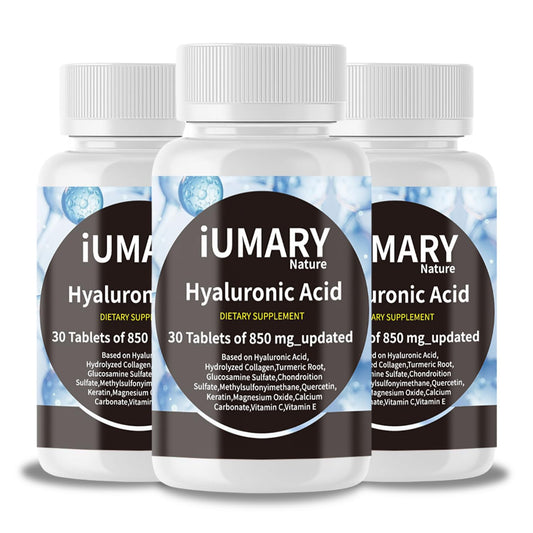 Keszciy Hyaluronic Acid bottle with easy-to-swallow capsules for joint and skin support.