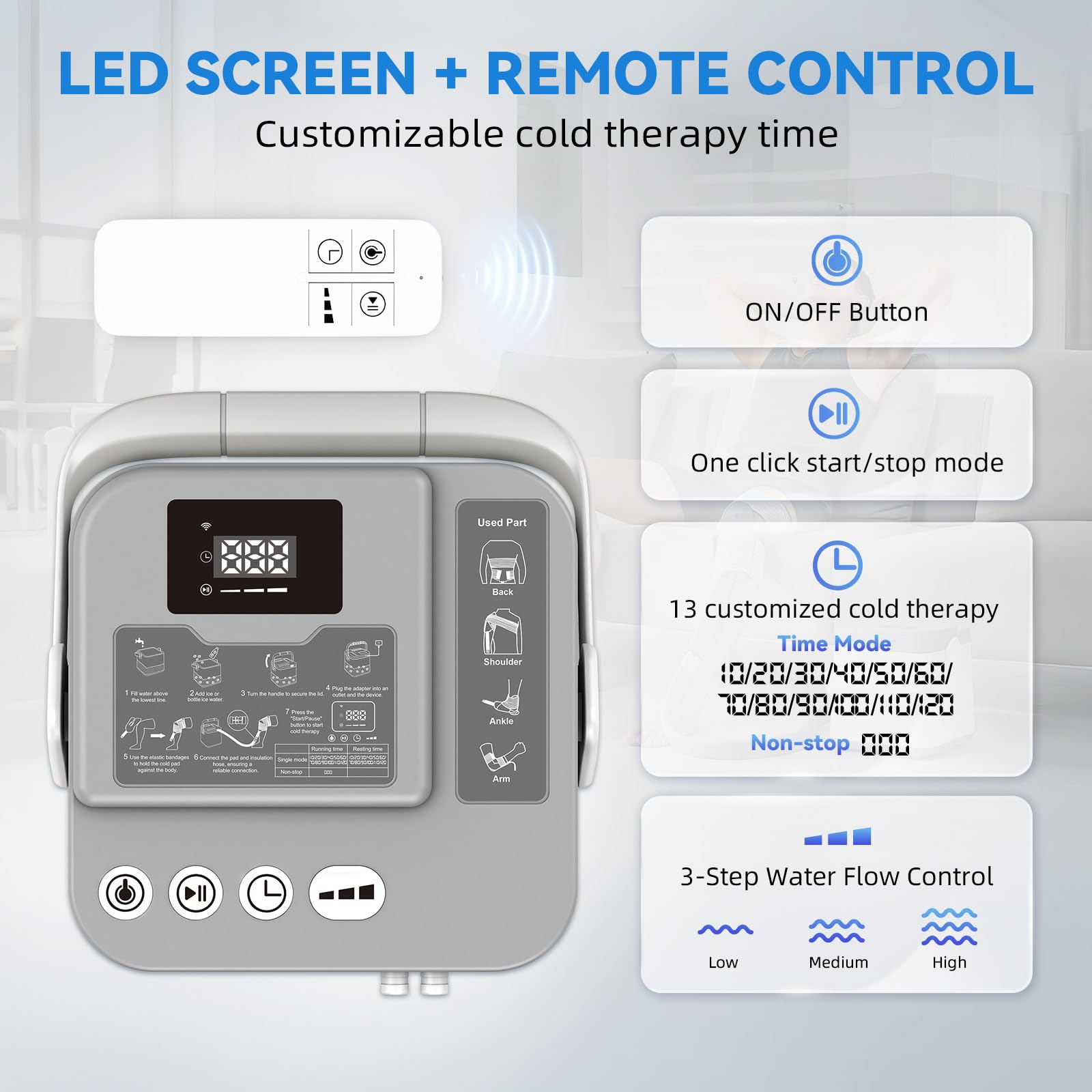 KETFIY remote-control setup enables easy timer and flow-rate adjustments.