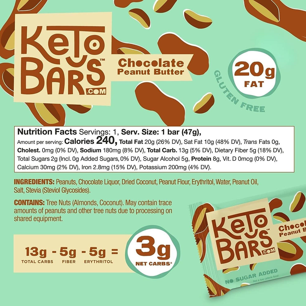 Keto Bars 10-pack box shown for convenient on-the-go keto snacking