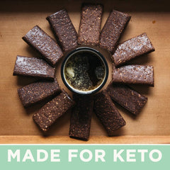Keto Bars dark chocolate coconut almond bar, rich and satisfying.