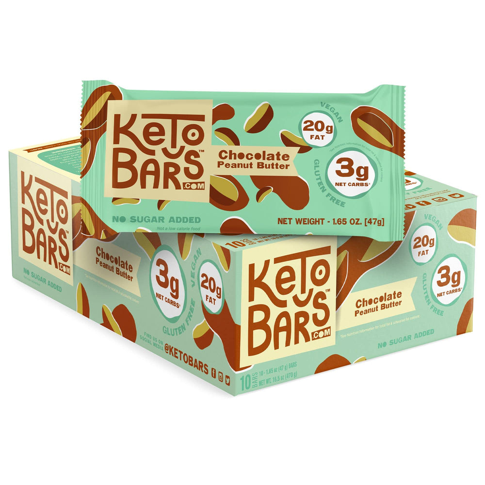 Keto Bars chocolate peanut butter bar for a tasty, moderate-protein keto snack