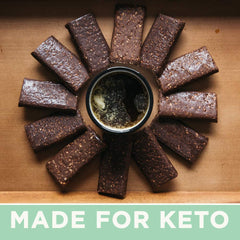 Keto Bars gluten-free ingredients emphasizing simple, keto-friendly formula