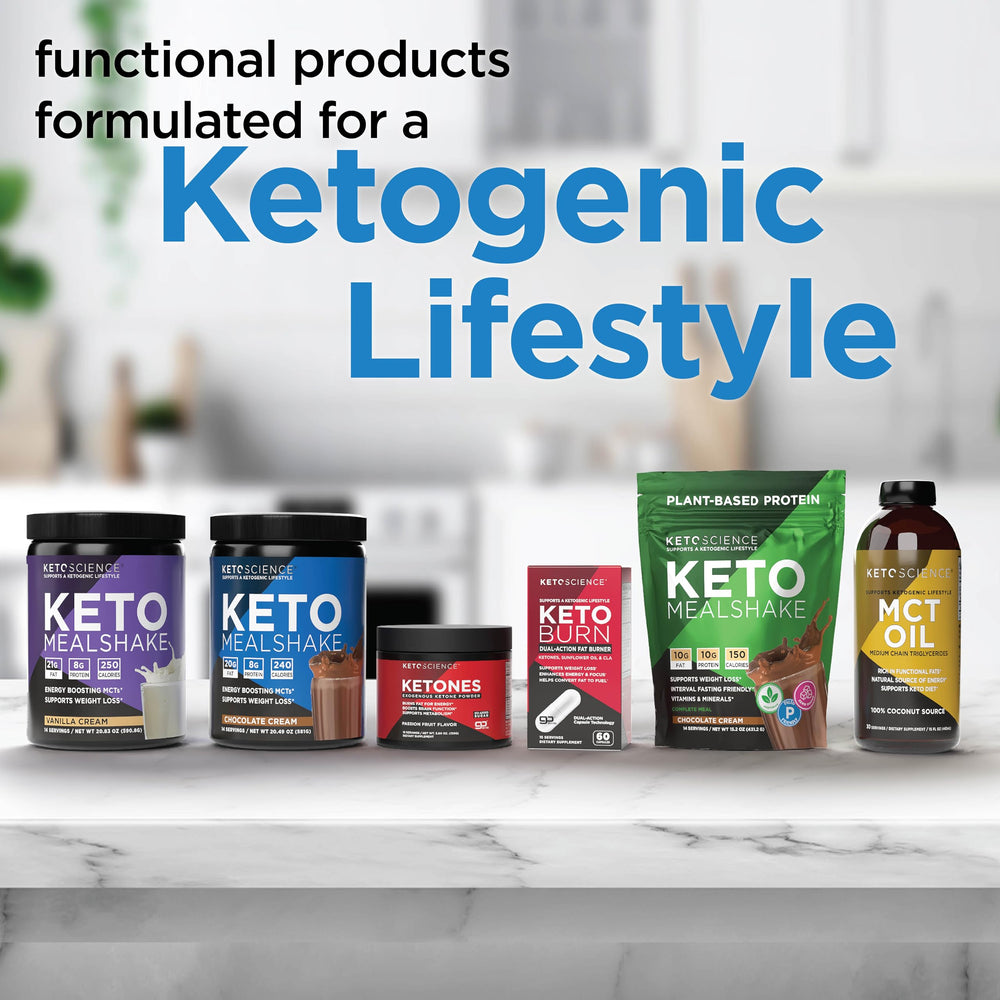 Front view of Keto Science product on a clean counter
