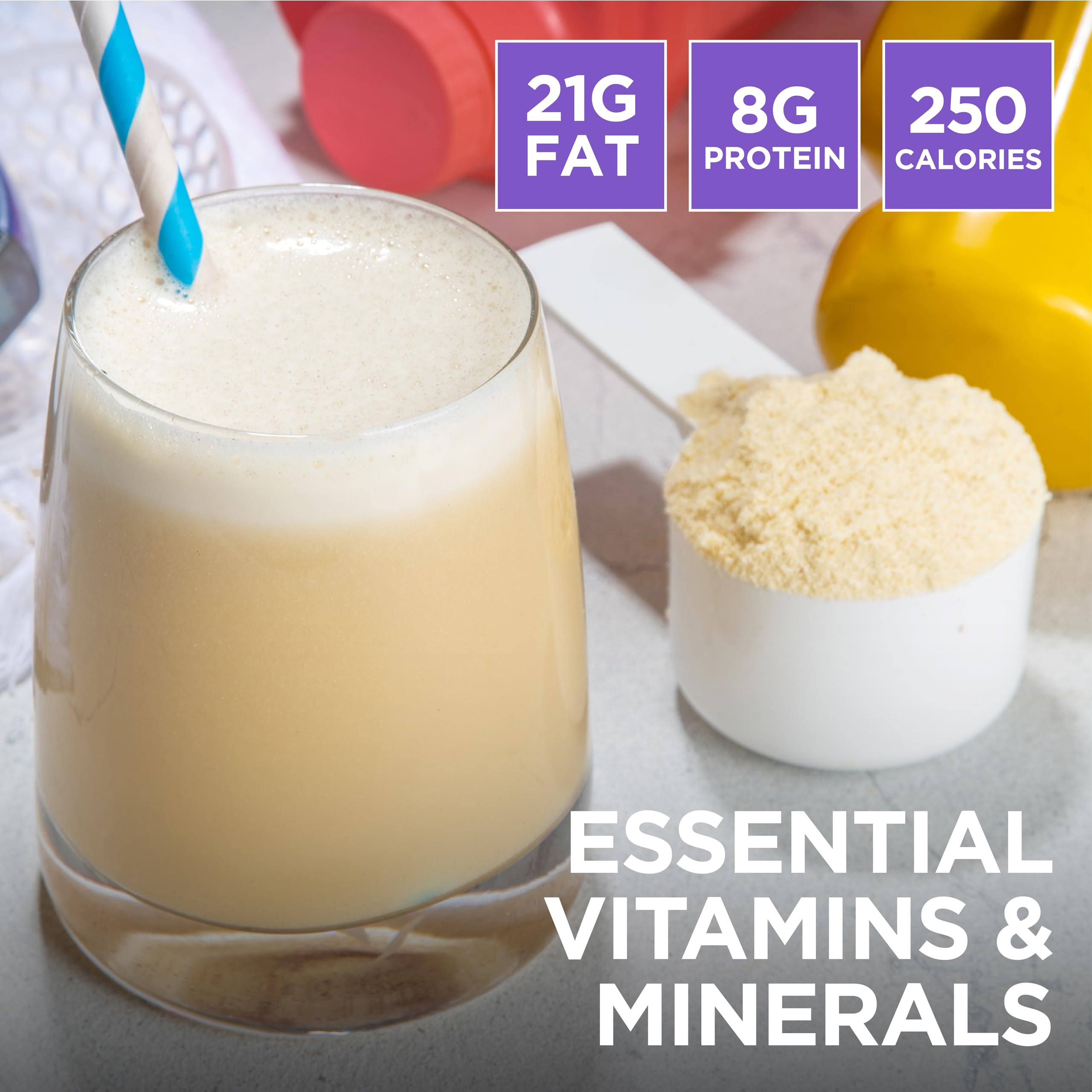Keto Science Ketogenic Meal Shake vanilla close-up ingredients, featuring MCTs and fats.