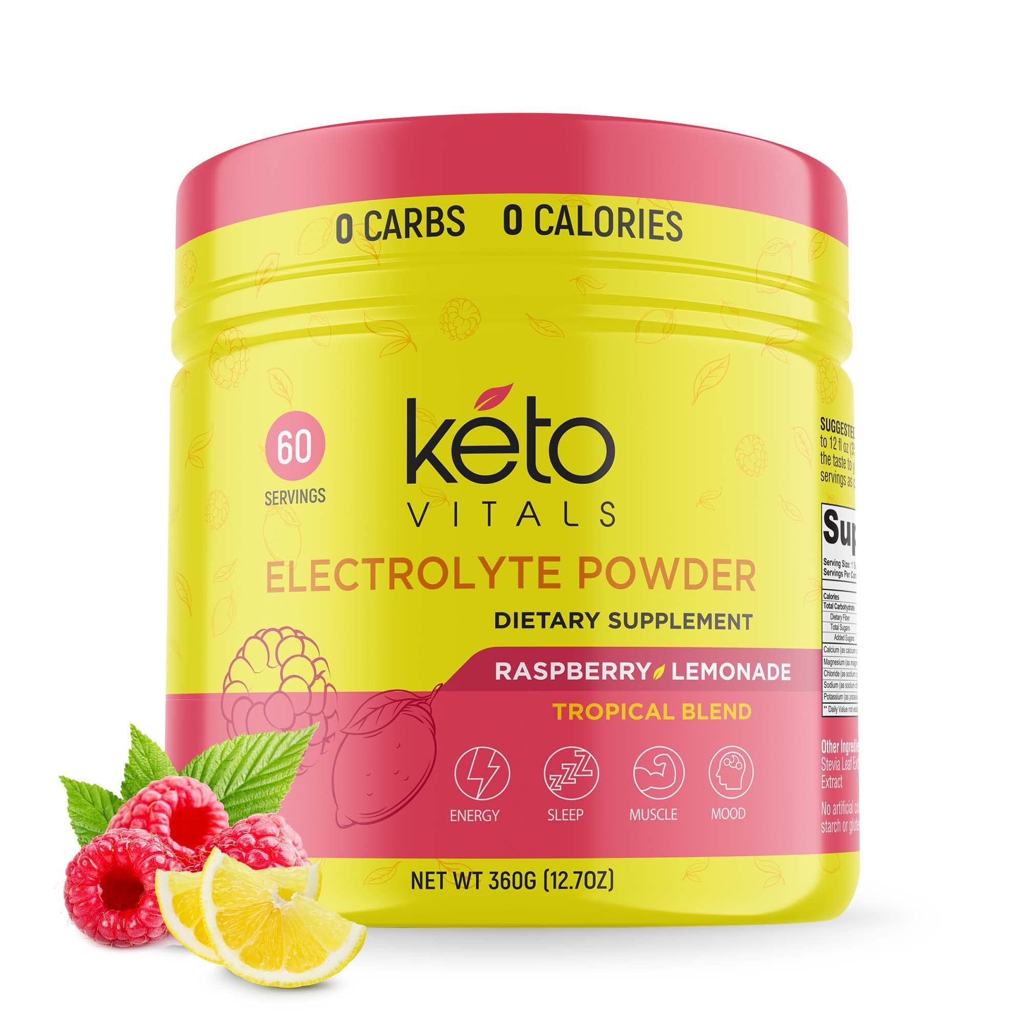 Keto Vitals Electrolytes Raspberry Lemonade glass for refreshing hydration