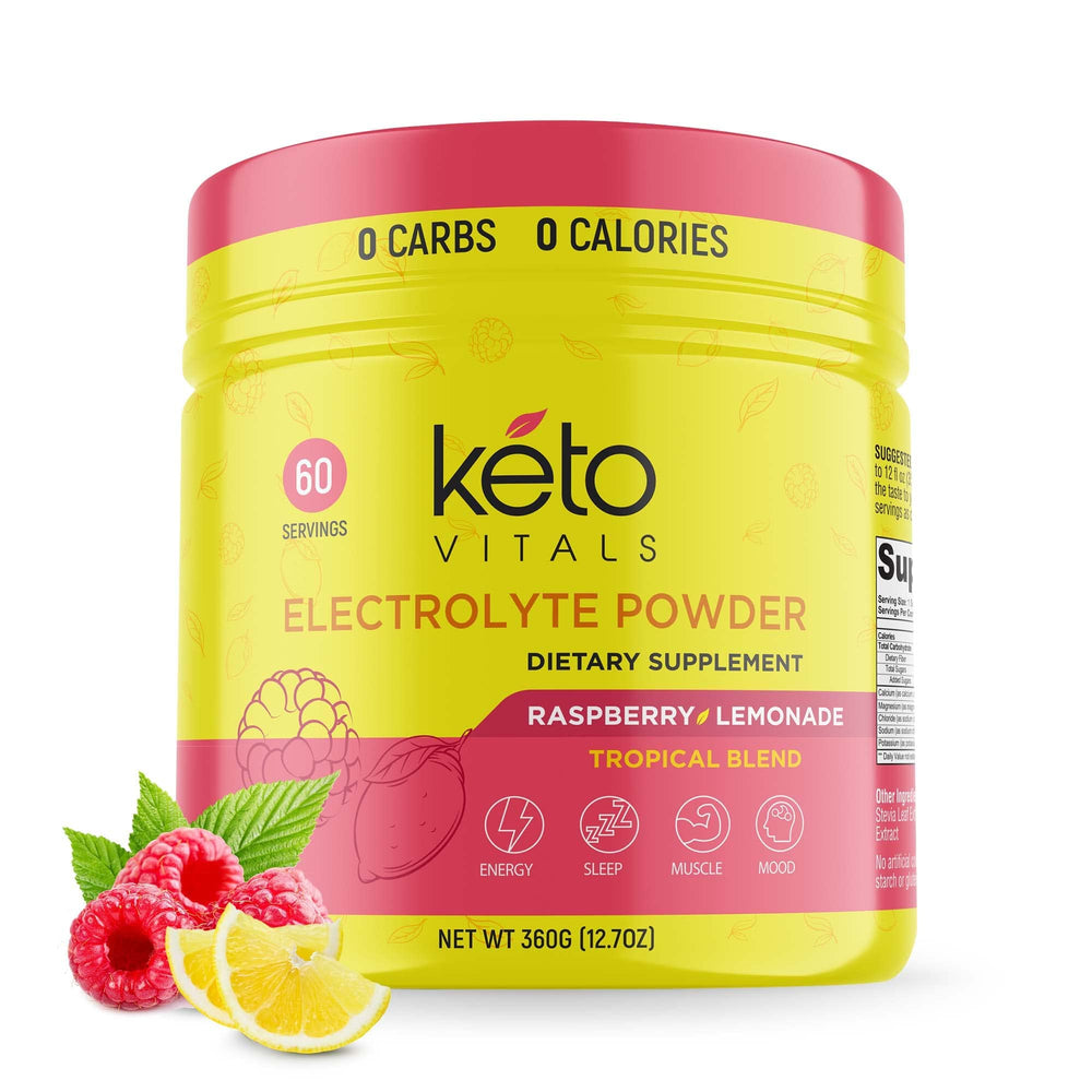 Keto Vitals Electrolytes Raspberry Lemonade glass for refreshing hydration