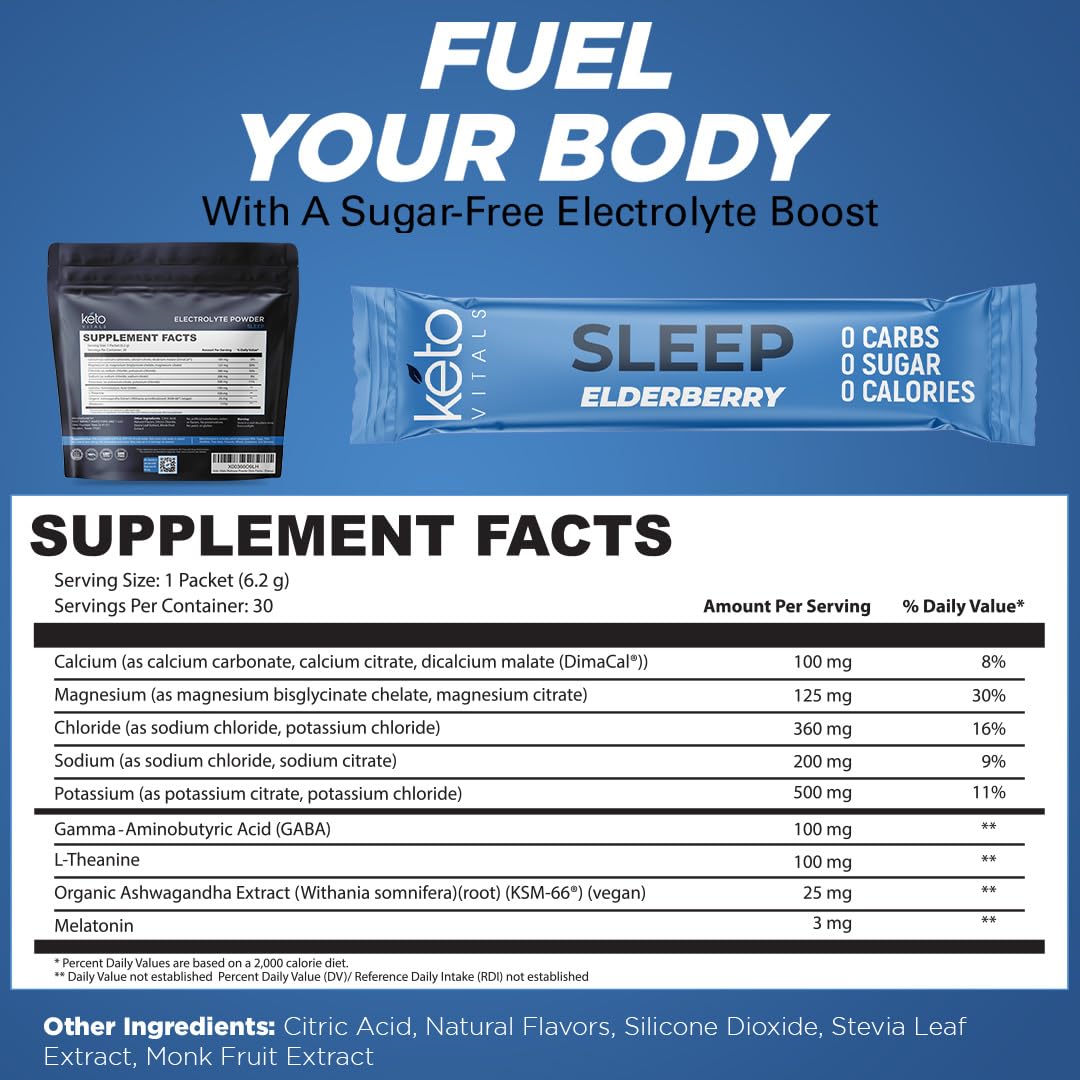 Keto Vitals Sleep Drink powder dissolving in water for a smooth bedtime ritual.