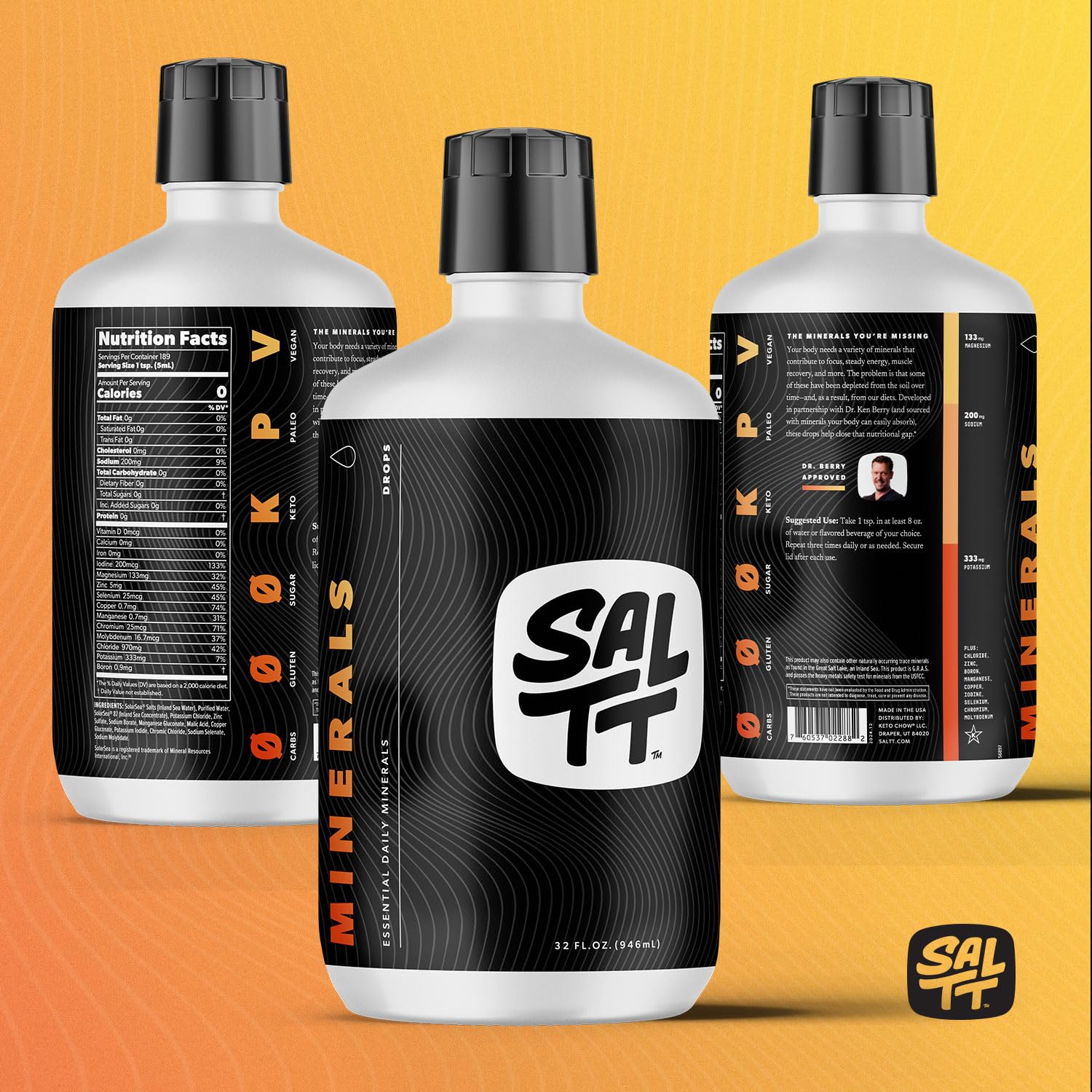 Athletic scene with SALTT minerals for post-exercise hydration.