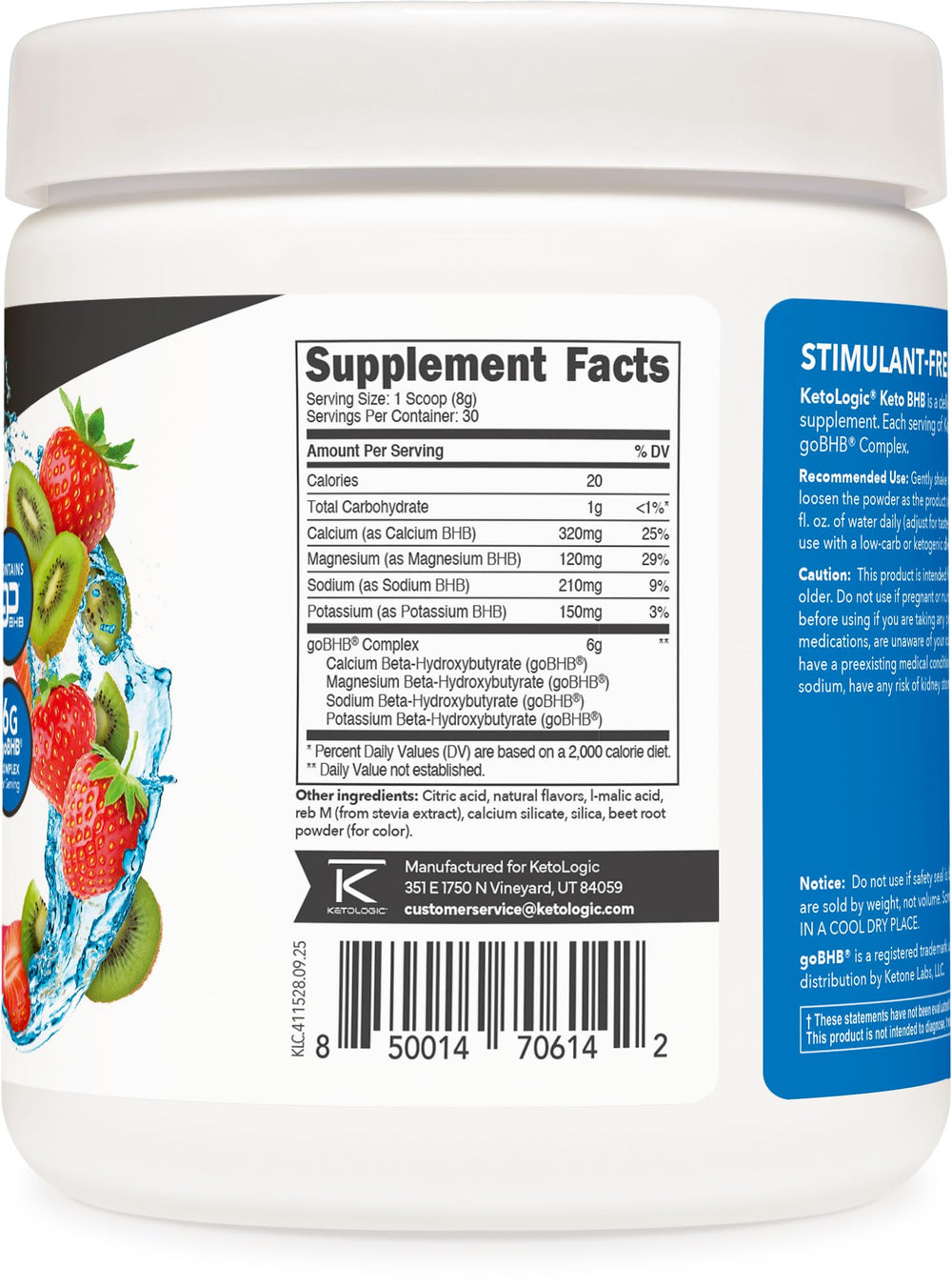 Ketologic Keto BHB 30-servings bottle supports a consistent keto routine