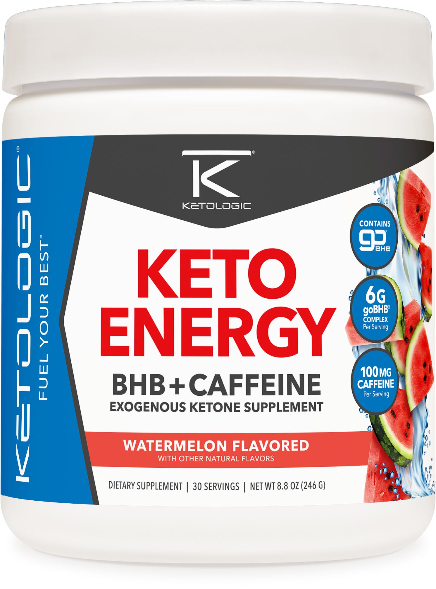 Ketologic KetoEnergy watermelon bottle ready for a refreshing workout boost