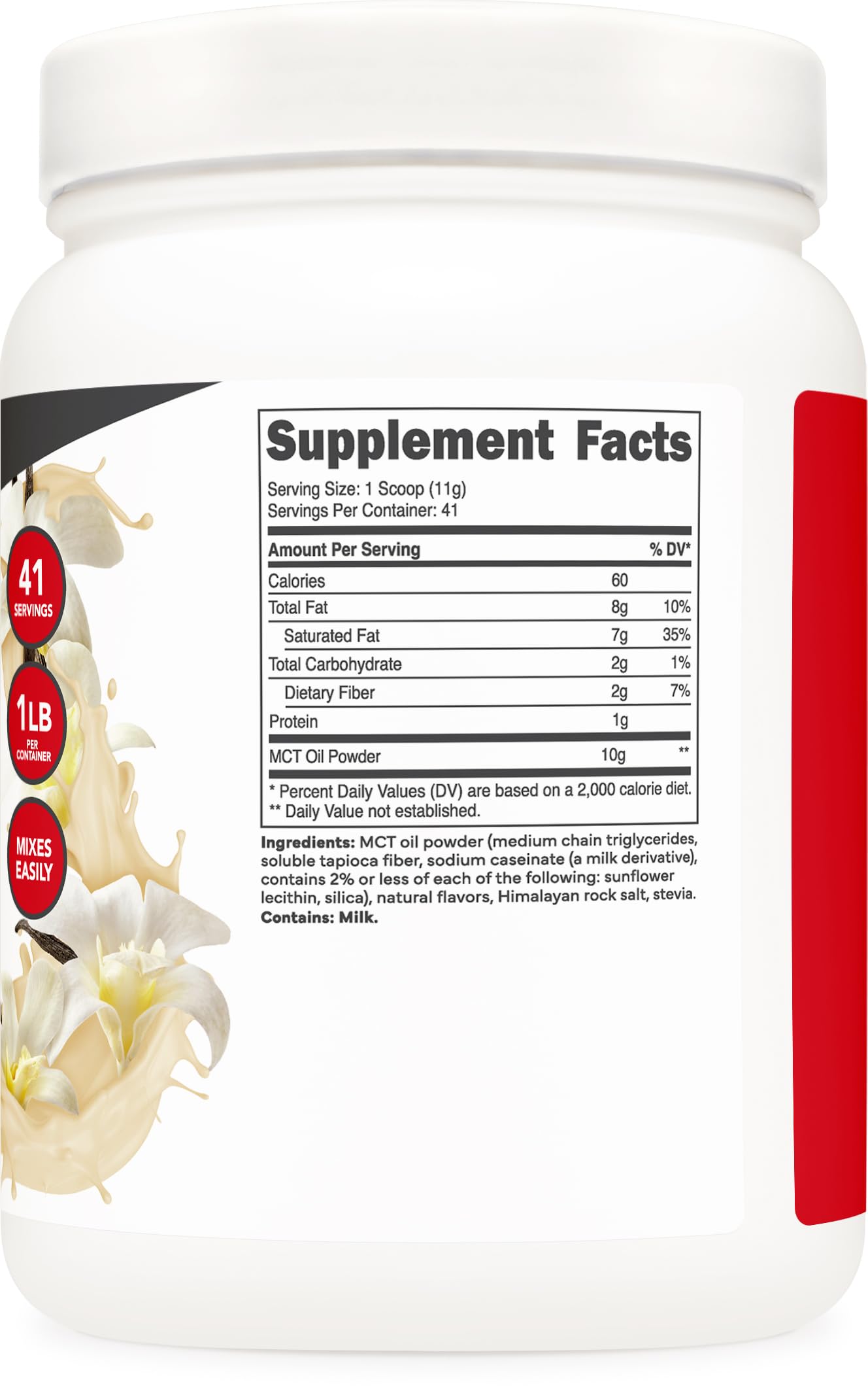Ketologic Hazelnut Cream MCT powder blends into keto shakes smoothly