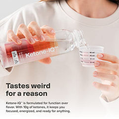 Pour Ketone-IQ into a glass for sugar-free focus on the go