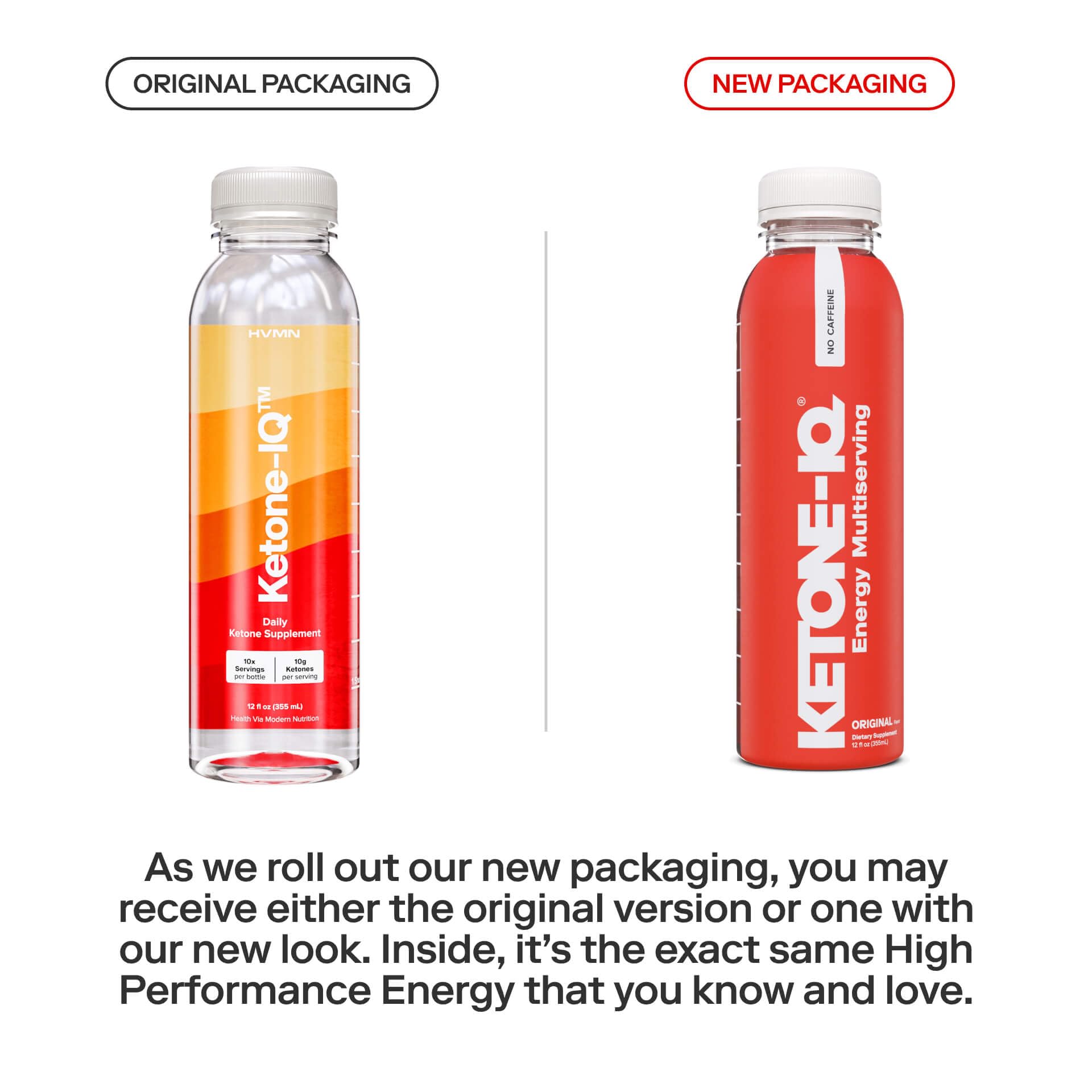 Glass with ice and Ketone-IQ ready to drink