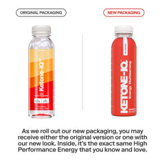 Glass with ice and Ketone-IQ ready to drink