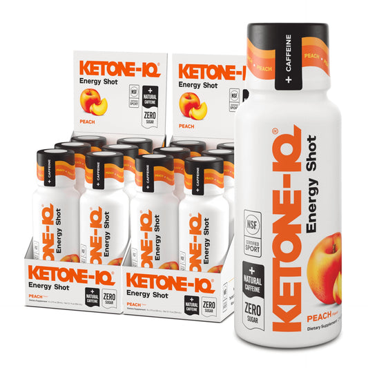 Ketone-IQ green tea caffeine shot bottle delivers focused, steady energy.