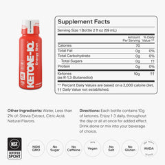 Ketone-IQ No Caffeine Shot 24-pack packaging highlights caffeine-free energy option.