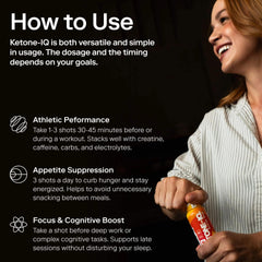 Ketone-IQ peach shot mockup card emphasizing keto-friendly energy choice