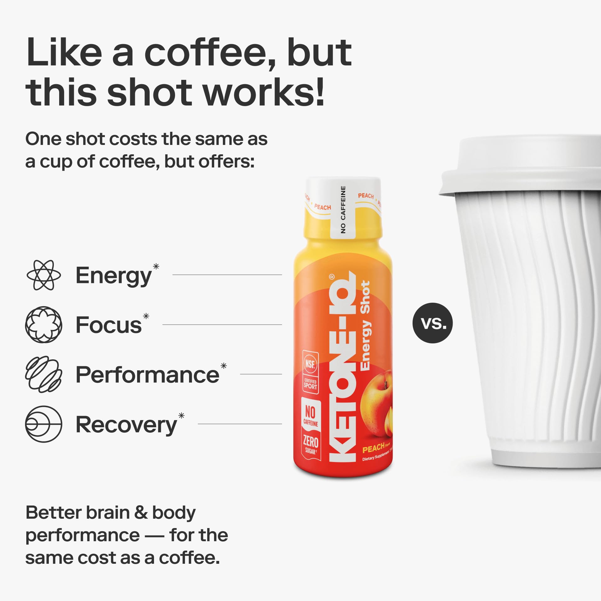 Ketone-IQ peach shot store display presenting a ready-to-purchase option