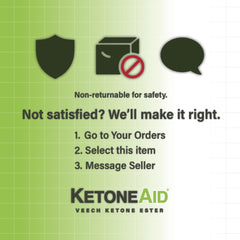 KetoneAid Ketone Shot bottle emphasizes no sugar for clean energy.