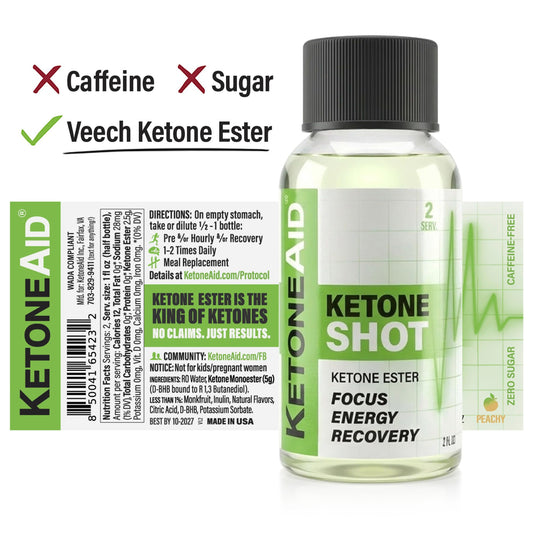 KetoneAid Ketone Shot pour demonstrates ready to drink energy on the go.