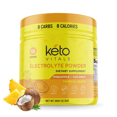 Keto Vitals Electrolytes Pineapple Coconut bottle supports keto hydration after workouts