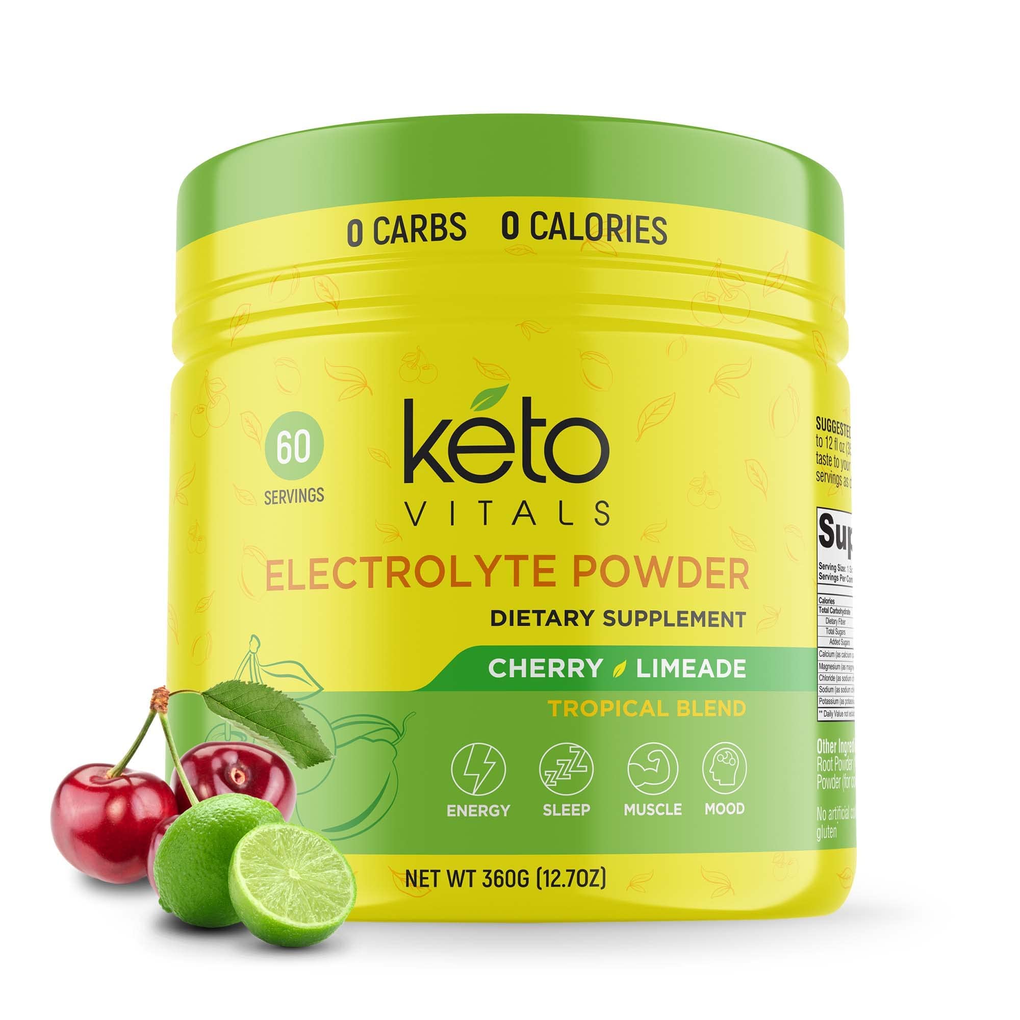 Keto Vitals Electrolytes Powder bottle for easy keto hydration