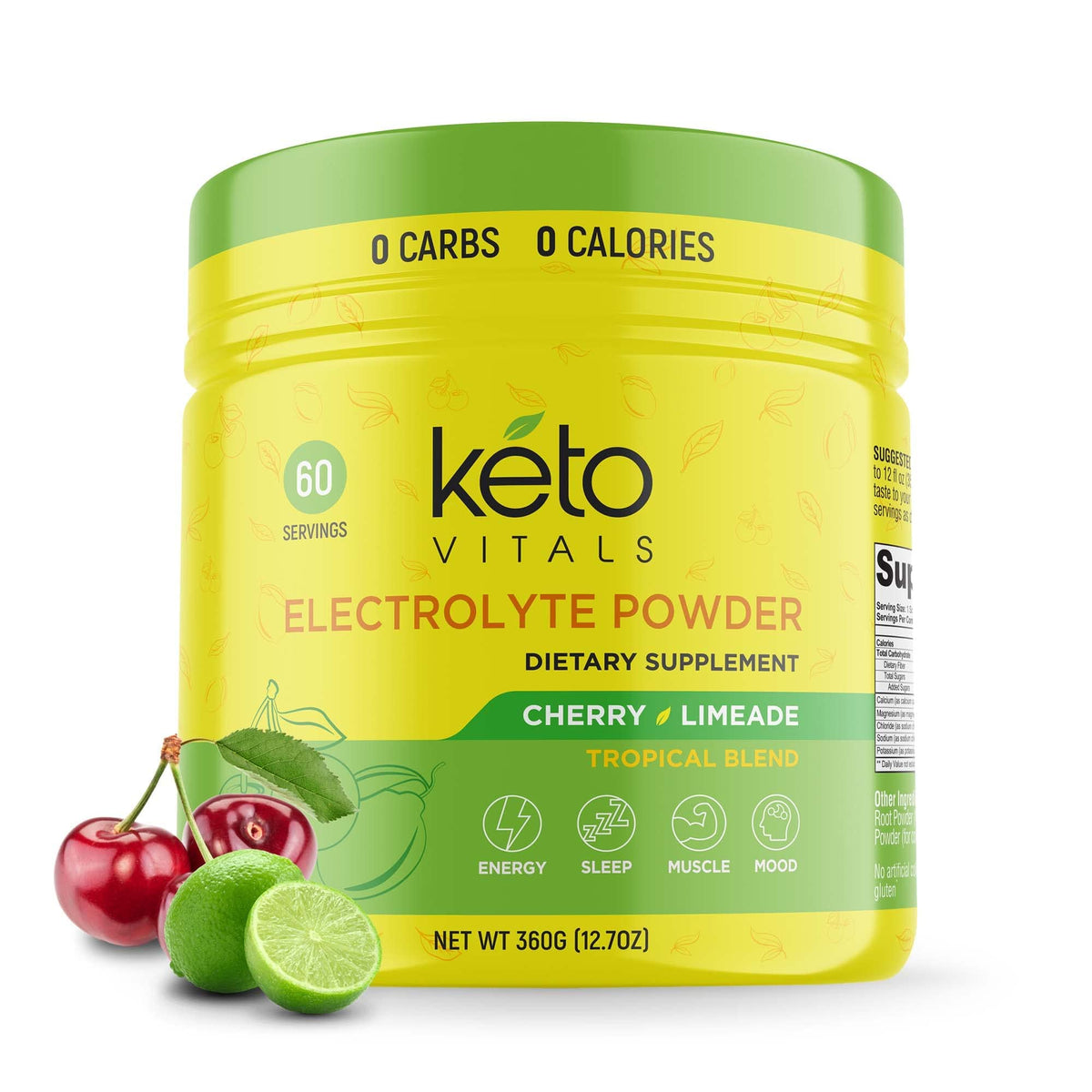 Keto Vitals Electrolytes Powder bottle for easy keto hydration