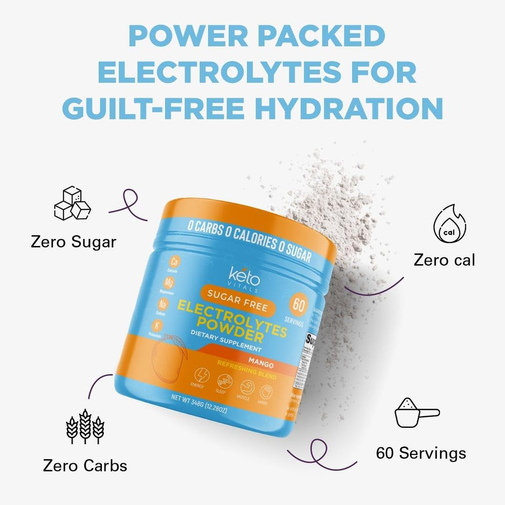 Keto Vitals electrolytes powder label detail shows key ingredients.