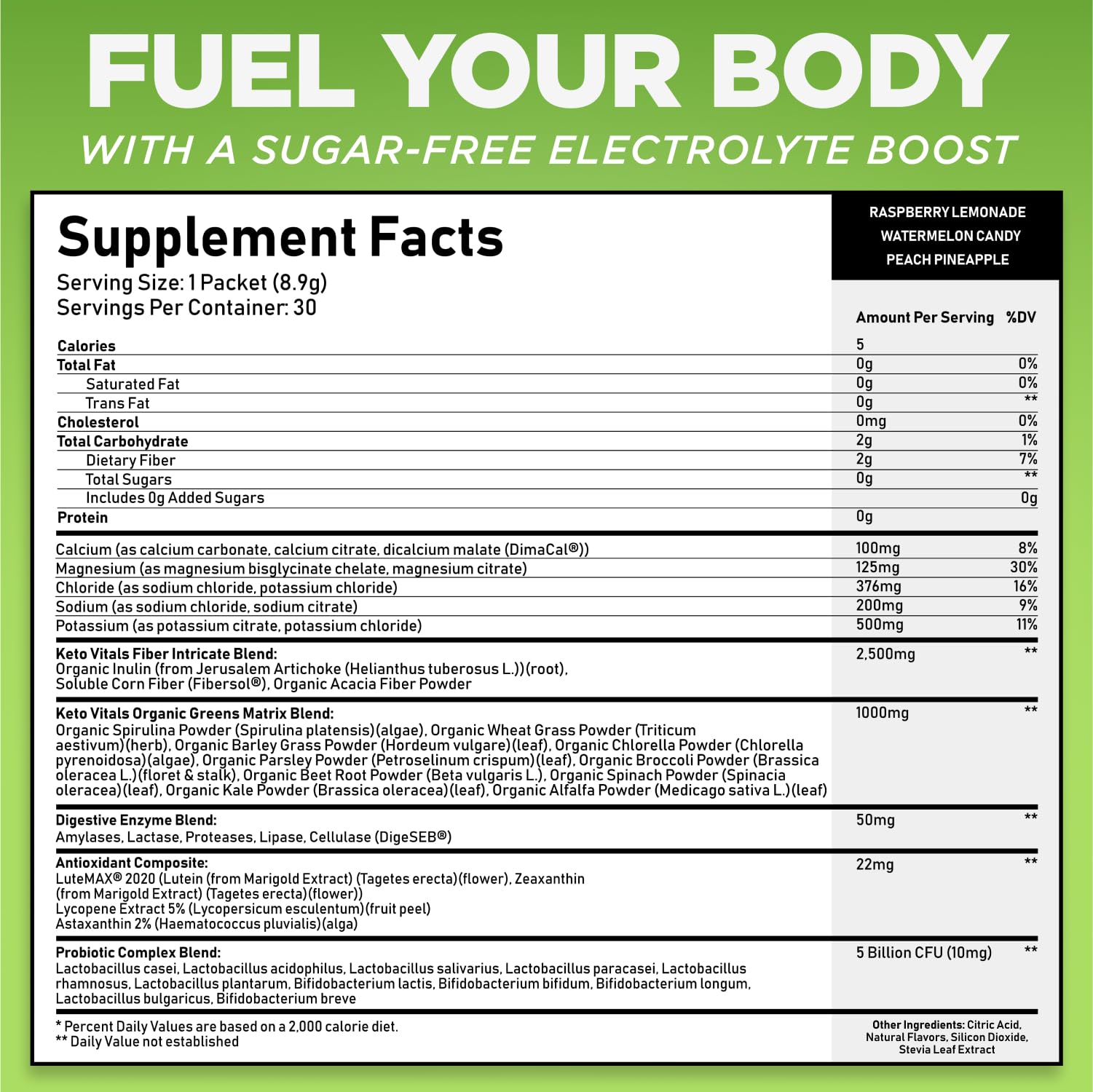 Keto Vitals electrolyte greens sachet poured into water for hydration