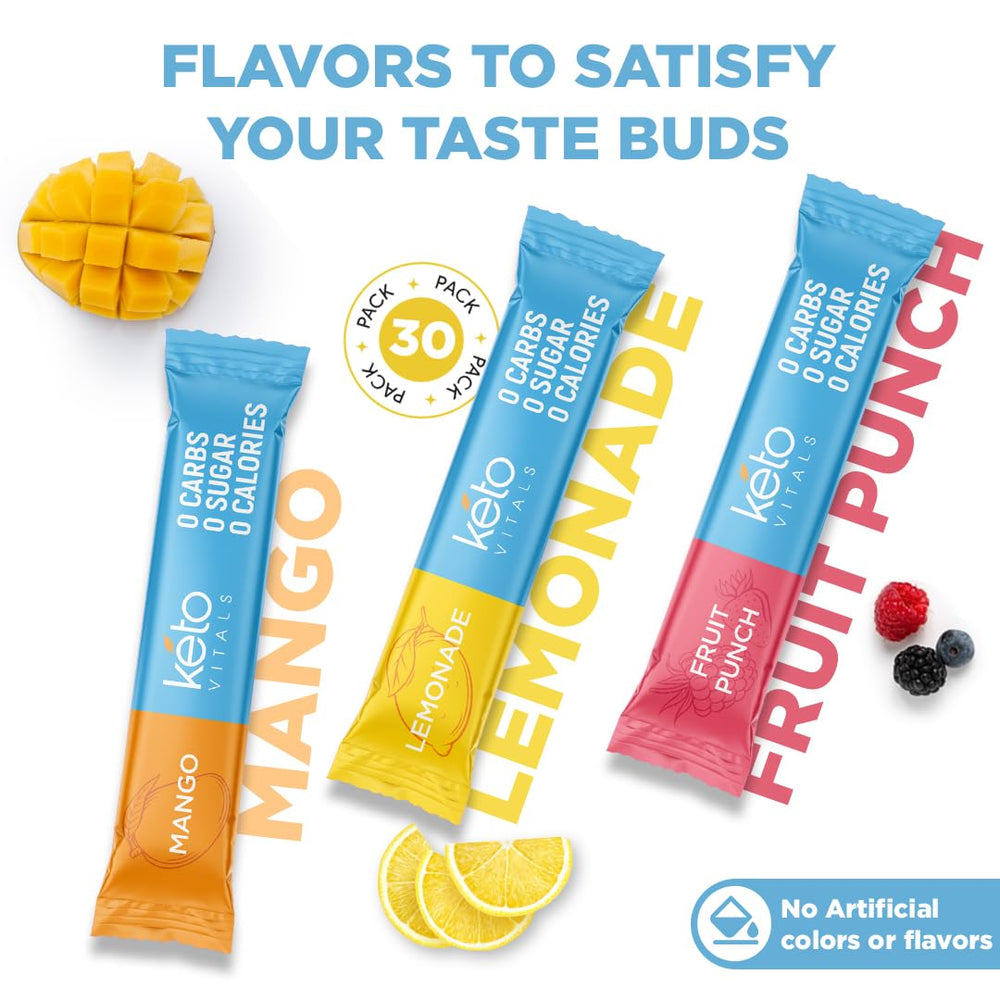 Keto Vitals includes potassium, magnesium, sodium, calcium for balanced electrolyte support.