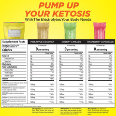 Keto Vitals Tropical Electrolytes glass with dissolving powder for quick refreshment.