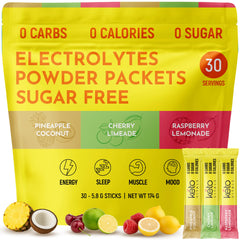 Keto Vitals Tropical Electrolytes stick packs ready for on-the-go hydration.