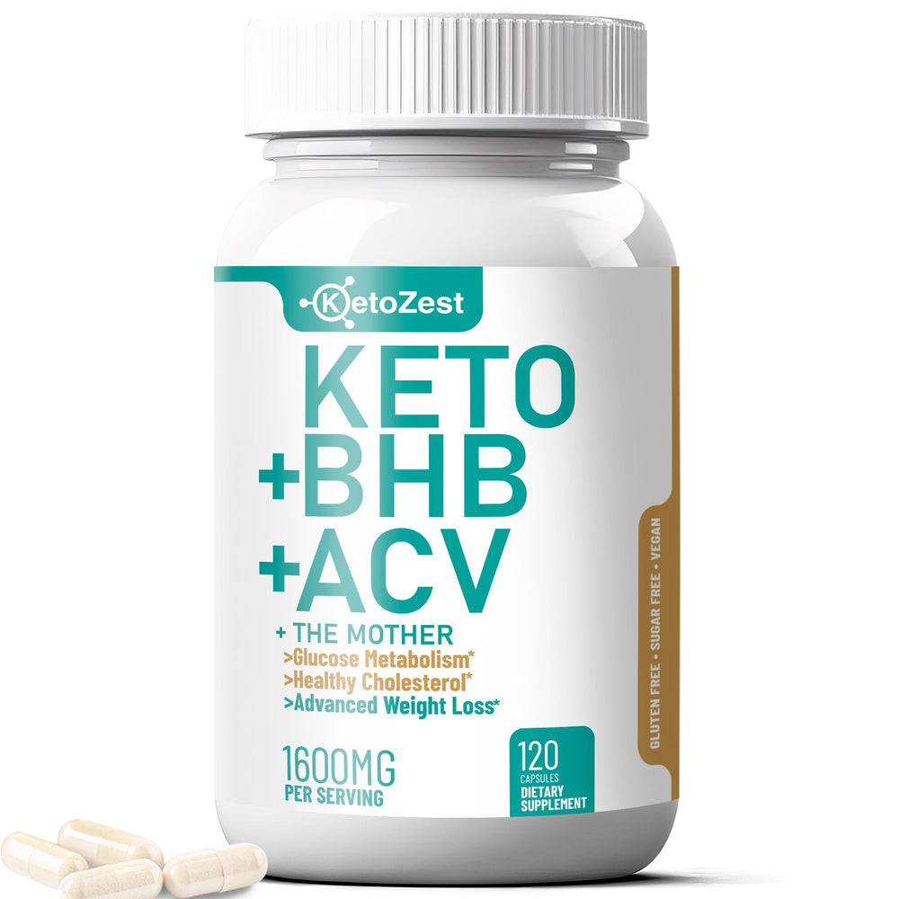 KetoZest Keto ACV BHB Capsules bottle for convenient daily use in weight management.