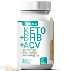 KetoZest Keto ACV BHB Capsules bottle for convenient daily use in weight management.