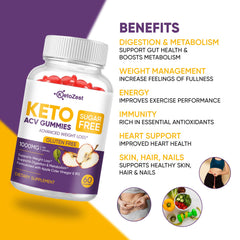 KetoZest Keto ACV Gummies bottle back view with nutrition details.