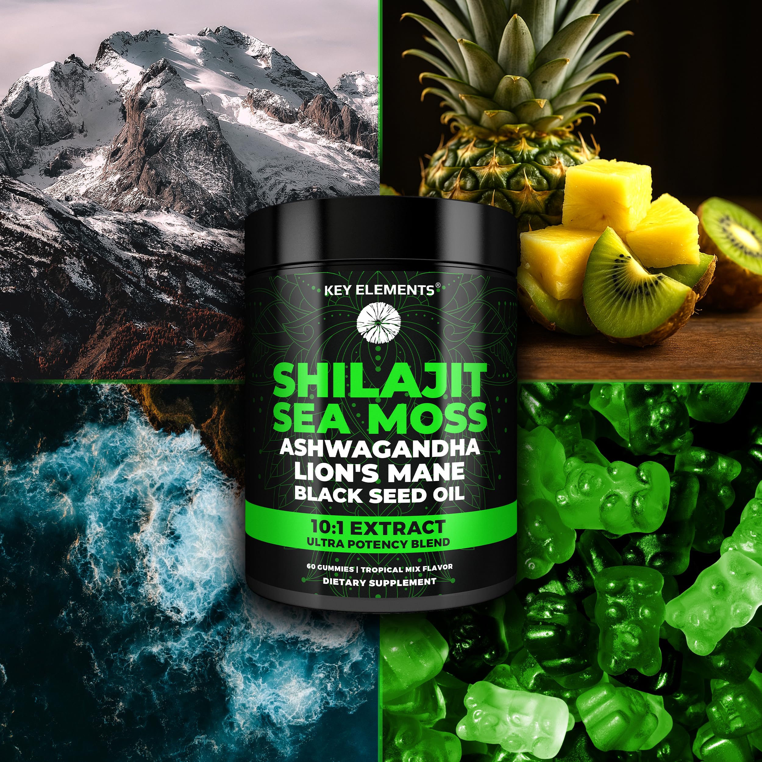 KEY ELEMENTS 30 servings per bottle for sustained routine.