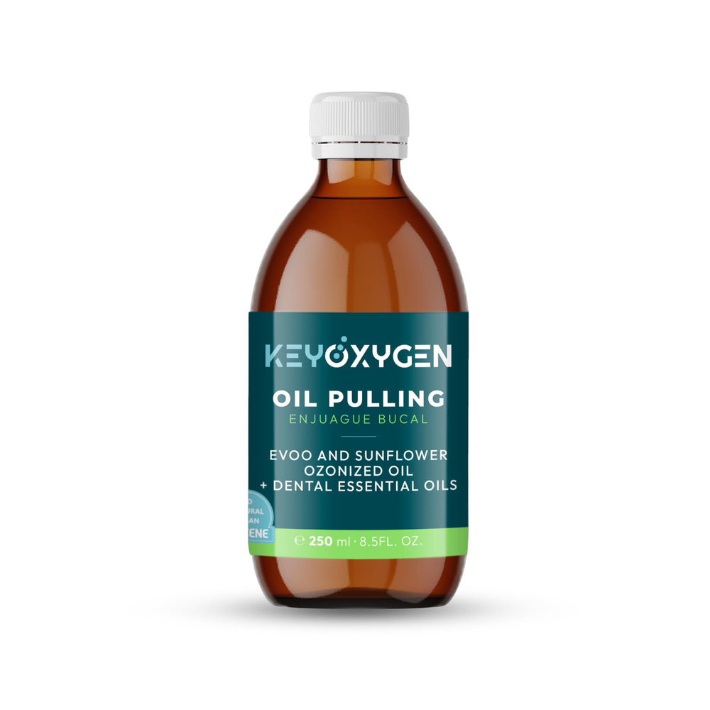 Keyoxygen ozonated pulling oil bottle for daily fluoride-free mouth care and fresher breath