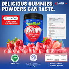 KGGCDD Creatine Gummies serving plate, ready-to-take for endurance days.