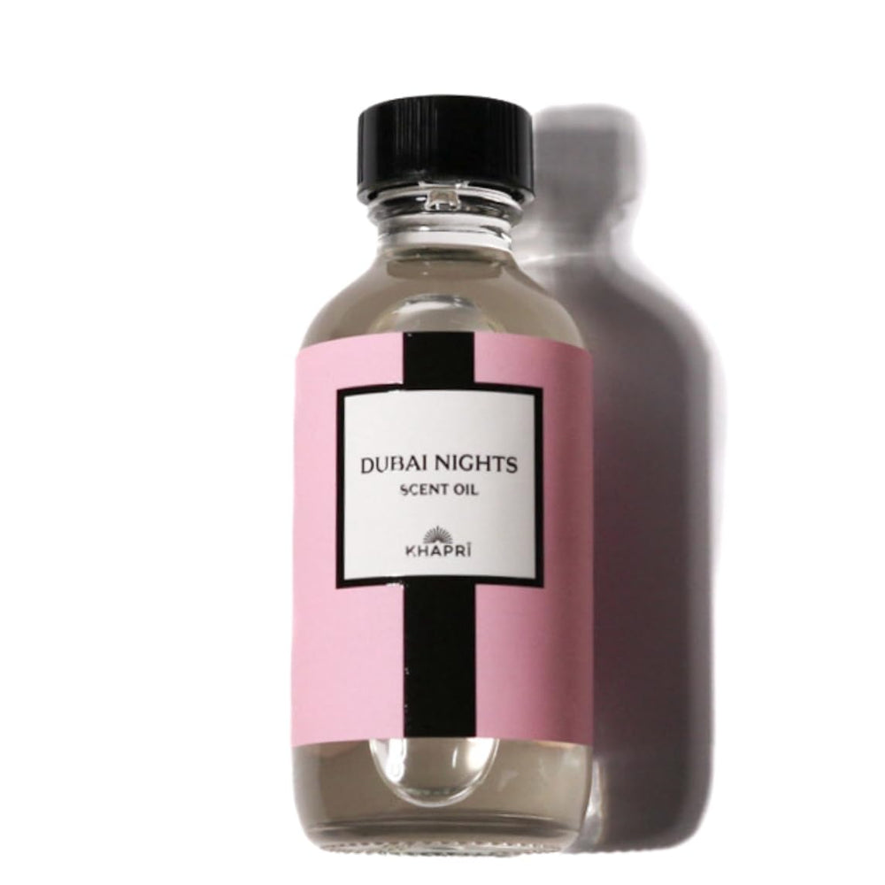 KHAPRI Dubai Nights bottle close-up showing premium diffuser oil