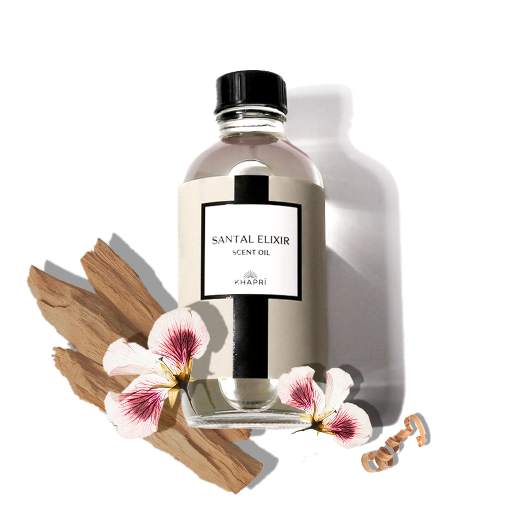 KHAPRI Santal Elixir 150ml bottle top view.