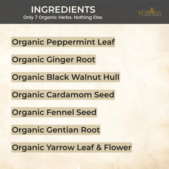 Khroma Organic Digestive Blend bottle label with organic ingredients