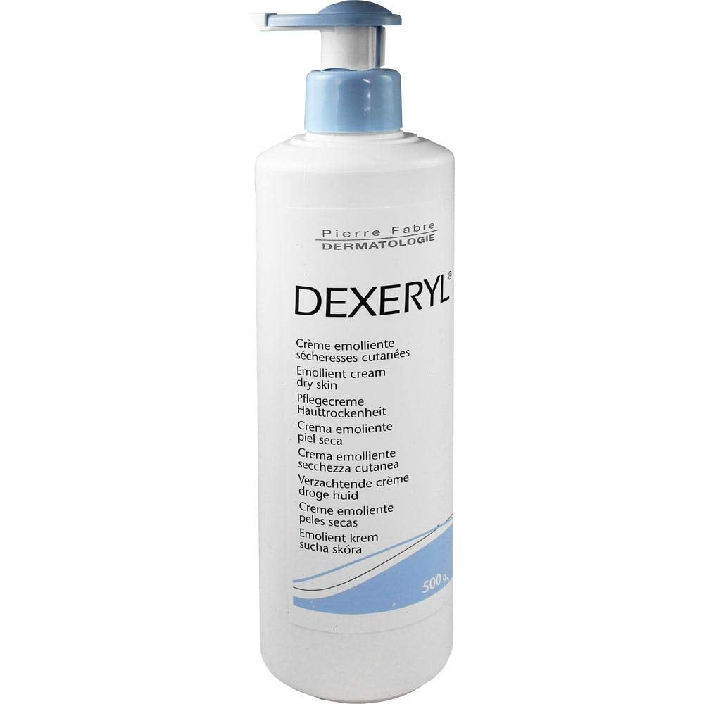 KHUNDA Dexeryl dermatological cream 500g bottle for dry skin hydration and protection.