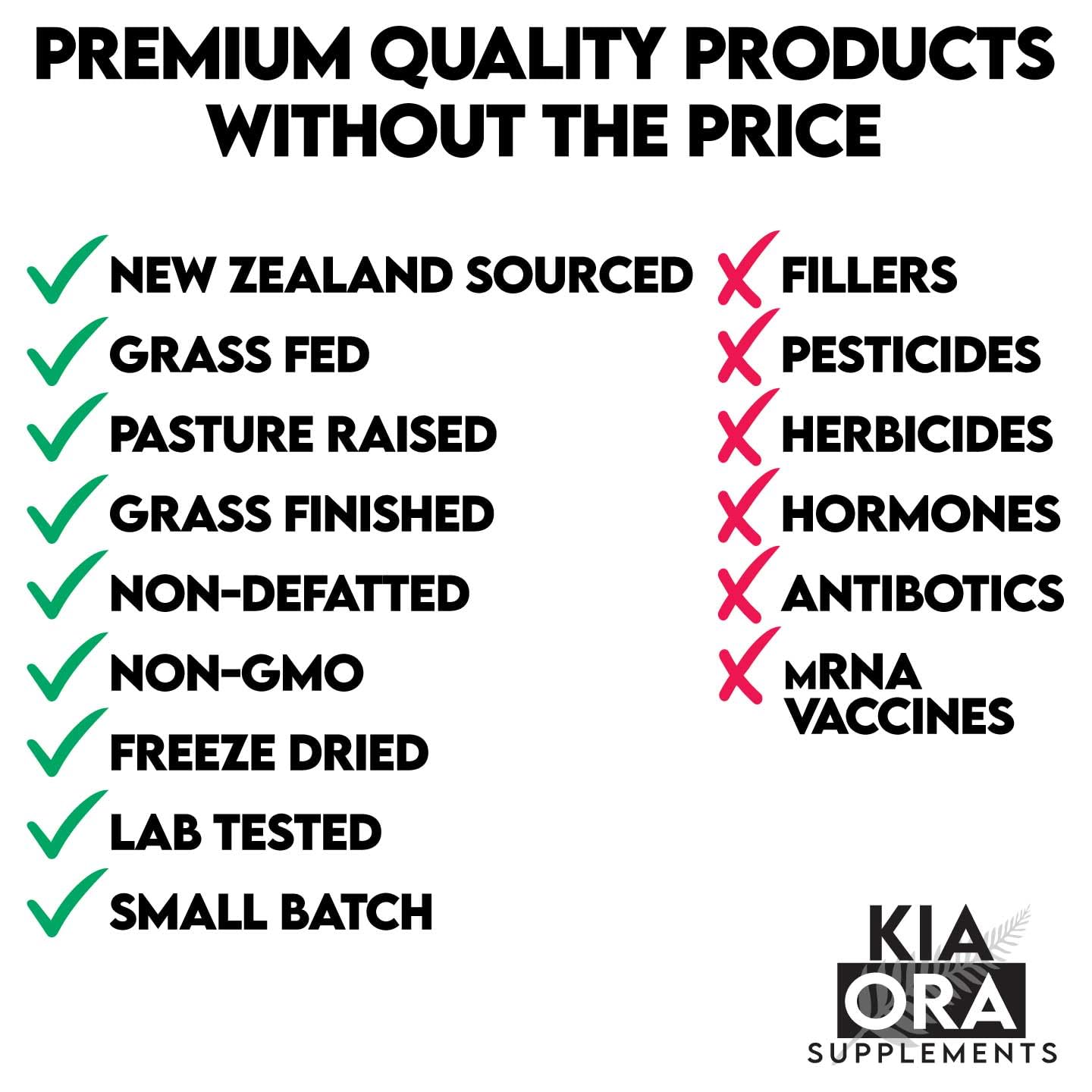 Kia Ora Supplements lab-tested purity seal emphasizes safety and quality