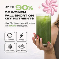 Close-up of Kiala Nutrition Super Greens scoop for easy daily serving.